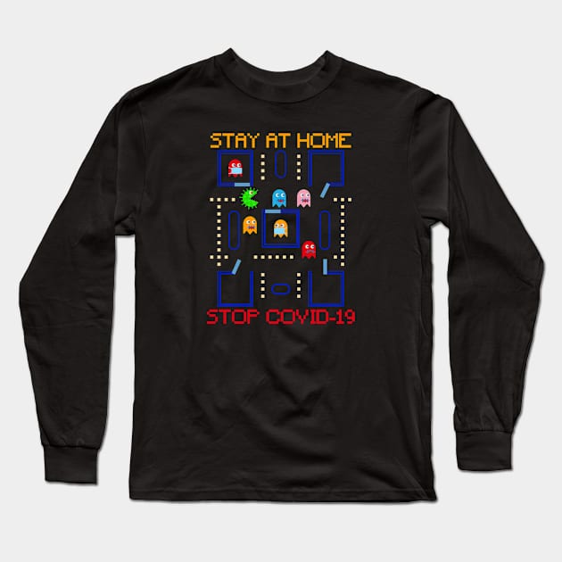 Stop Covid 19 Long Sleeve T-Shirt by Aquarius